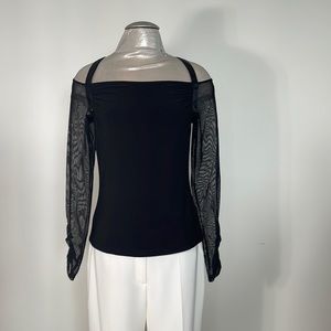 NWT! SVETLANA top stretch size 8 sheer sleeves made in Canada